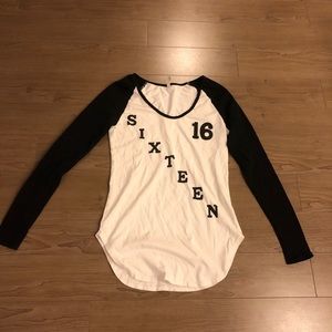 Black and White baseball tee